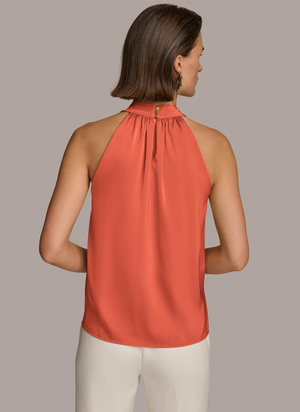Donna Karan Sweaters And Tops | Women TWIST NECK HALTER TOP Terracotta