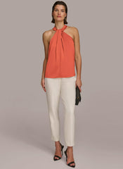 Donna Karan Sweaters And Tops | Women TWIST NECK HALTER TOP Terracotta