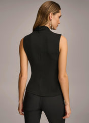 Donna Karan Sweaters And Tops | Women V-NECK TOP WITH HARDWARE AND RUCHED DETAIL Black