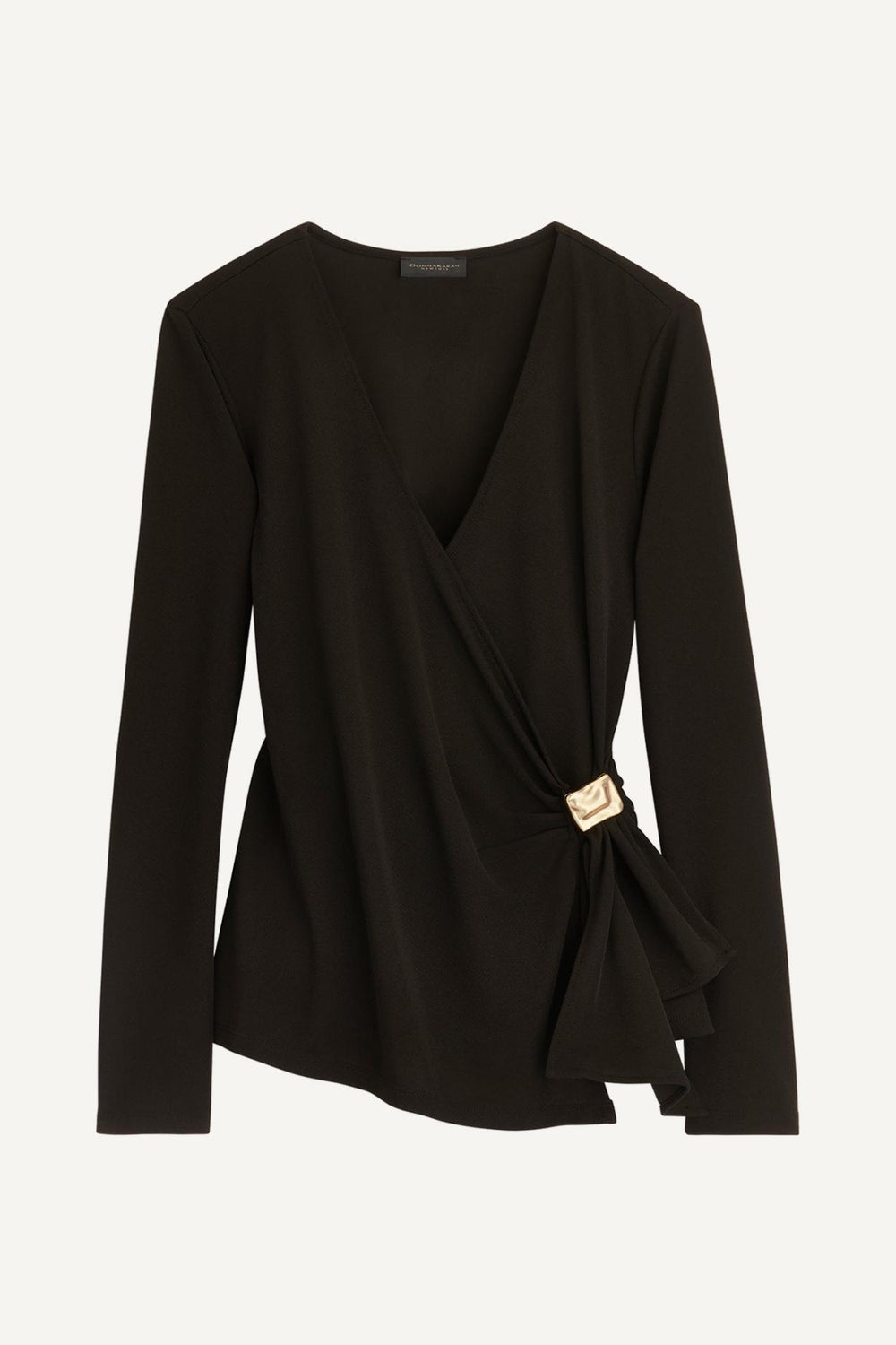 Donna Karan Sweaters And Tops | Women V NECK TOP WITH HARDWARE Black