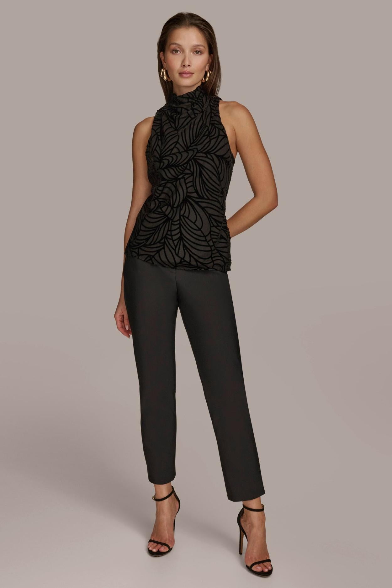 Donna Karan Sweaters And Tops | Women VELVET BURNOUT TOP Black