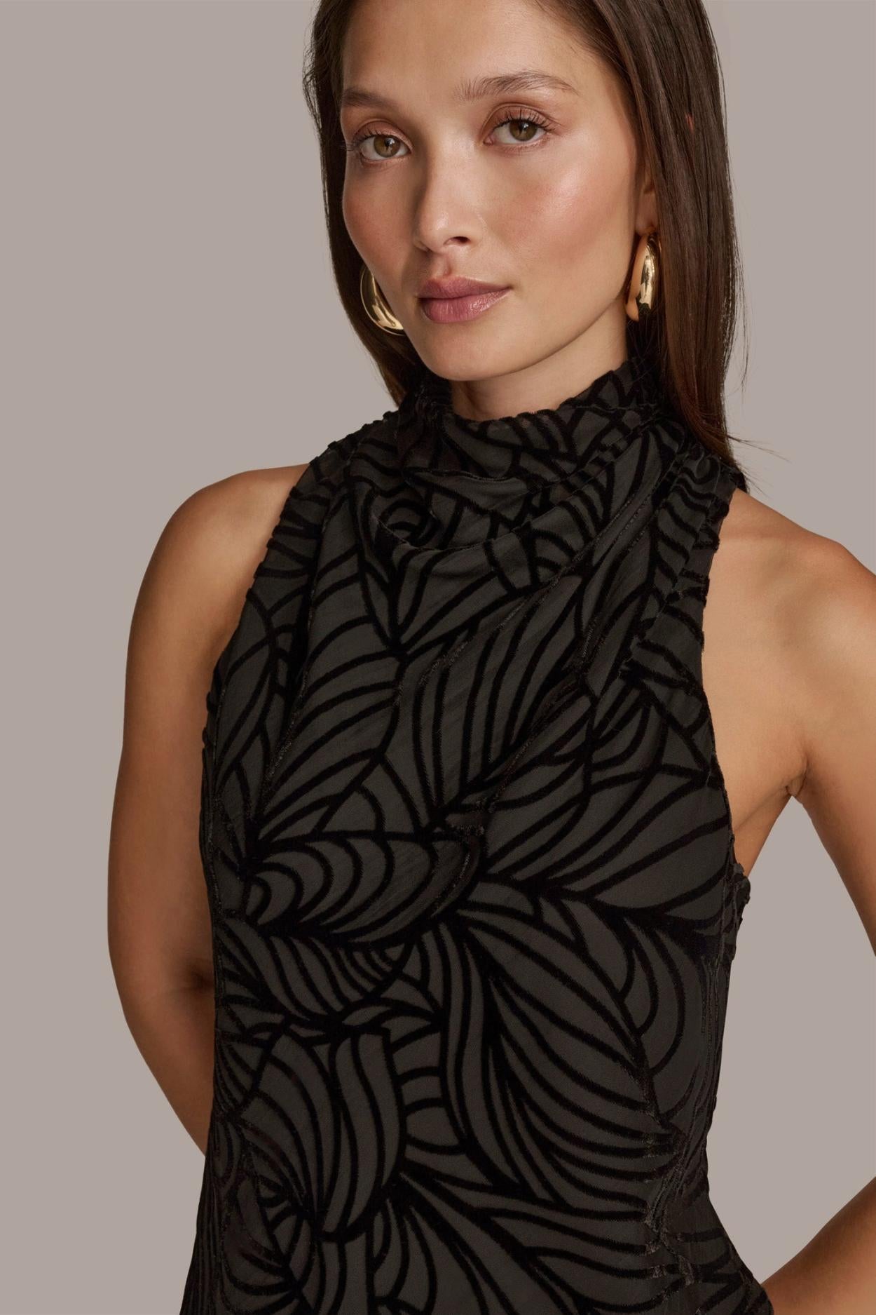 Donna Karan Sweaters And Tops | Women VELVET BURNOUT TOP Black