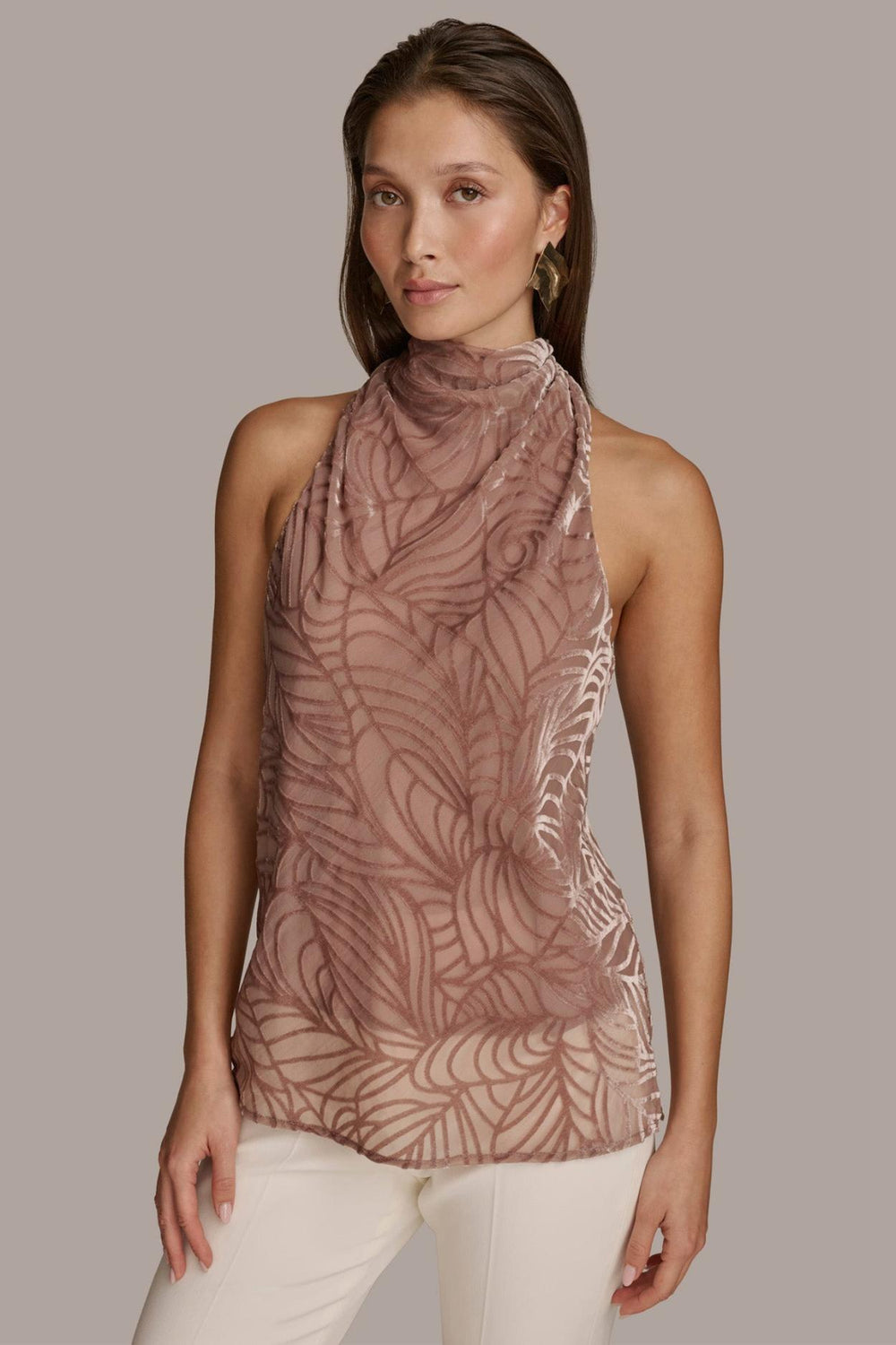 Donna Karan Sweaters And Tops | Women VELVET BURNOUT TOP Mink