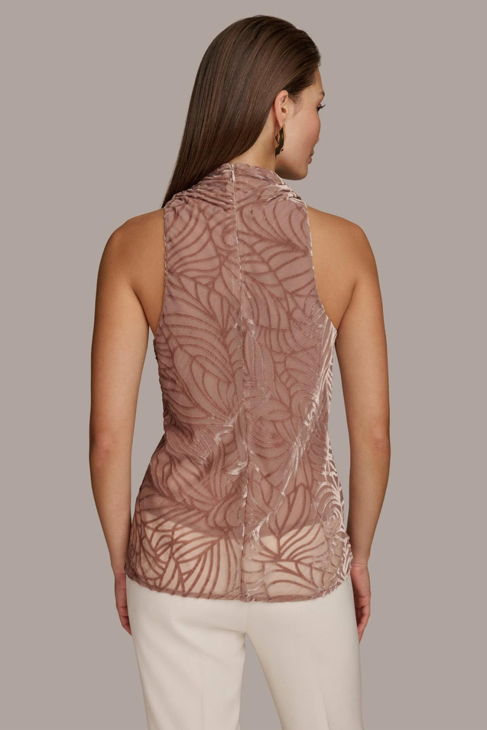 Donna Karan Sweaters And Tops | Women VELVET BURNOUT TOP Mink