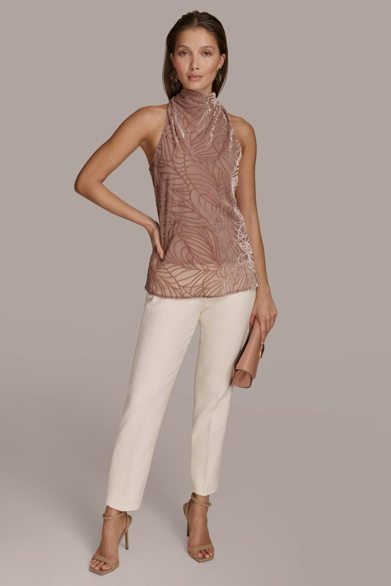 Donna Karan Sweaters And Tops | Women VELVET BURNOUT TOP Mink